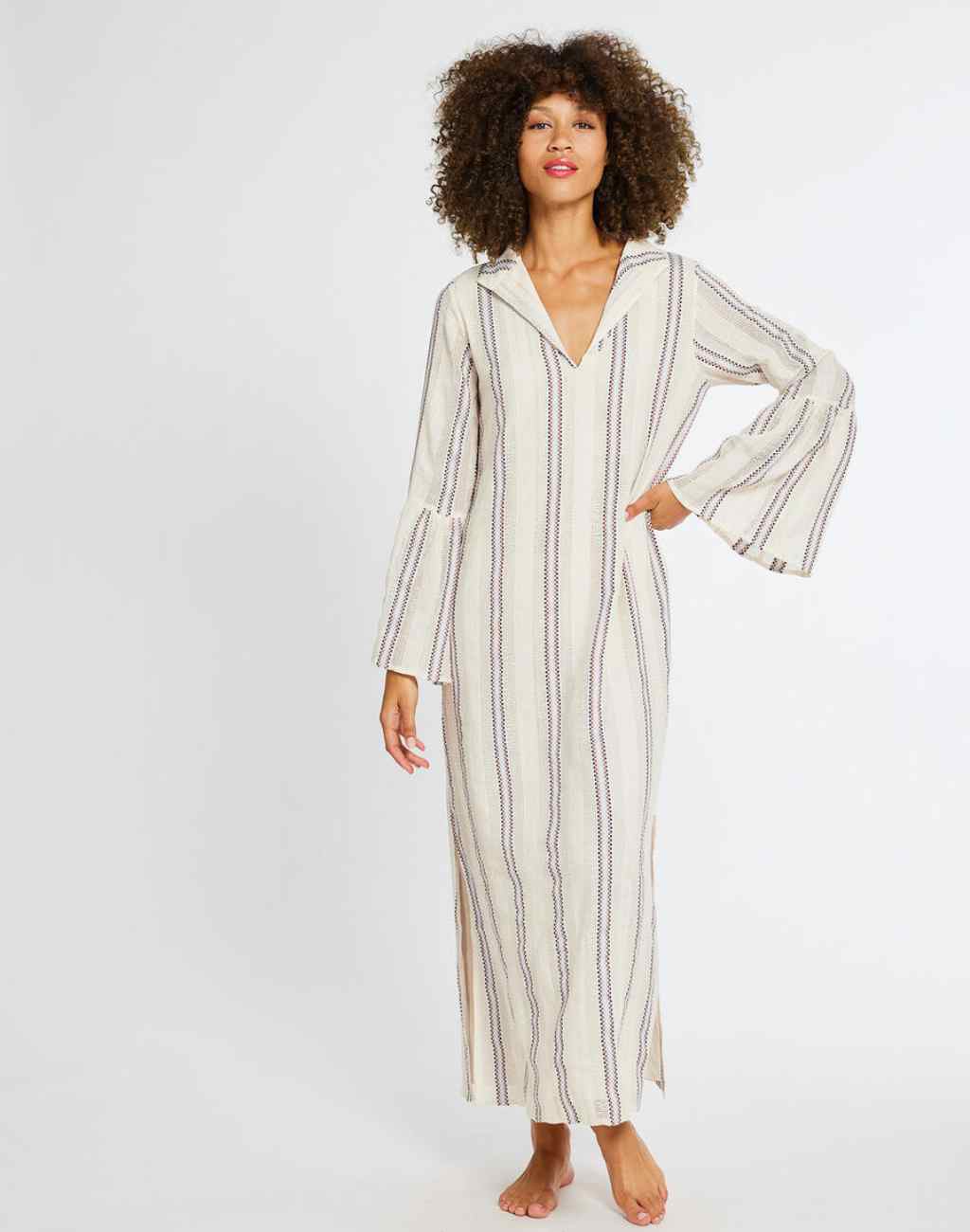 Jacqueline Maxi Caftan Dress in O'Keefe Stripe - Visit Nifty Mille 