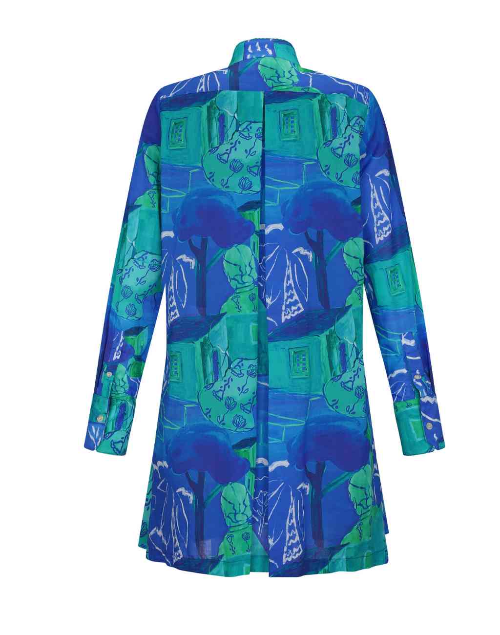 Bold Print Cenote Mini Dress with Button Front - Visit Nifty De Loreta 