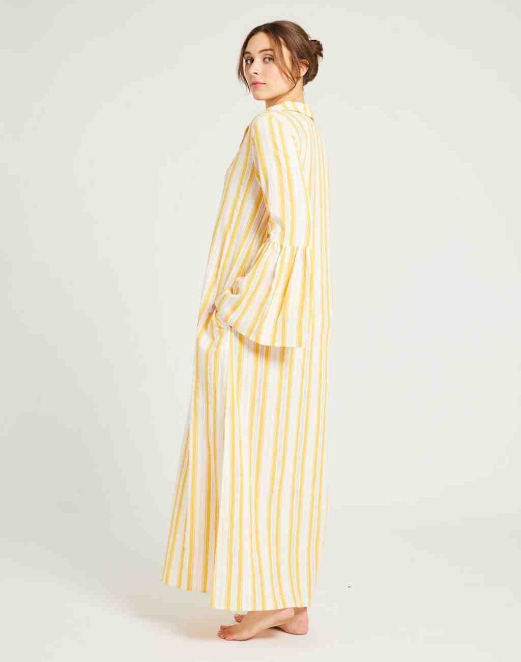 Jacqueline Maxi Caftan Dress in Citrus Stripe