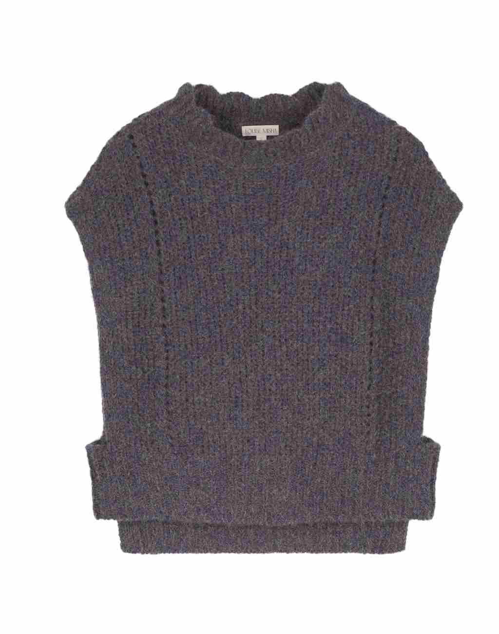 Sleeveless Knit Sigou Sweater with Scalloped Neckline - Visit Nifty Louise Misha 