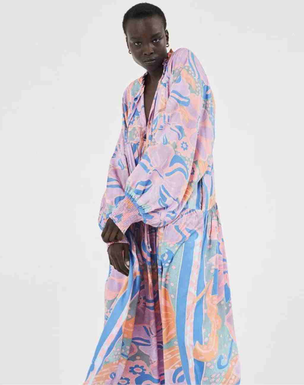 Elton Santorini Maxi Dress in Colorful Print - Visit Nifty Kinga Csilla 