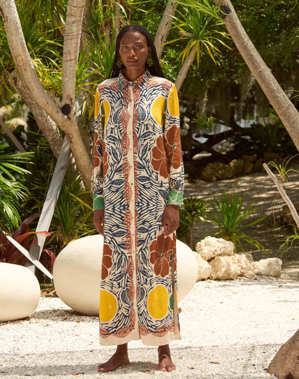 Vic Maxi Dress in Etched Flower Print