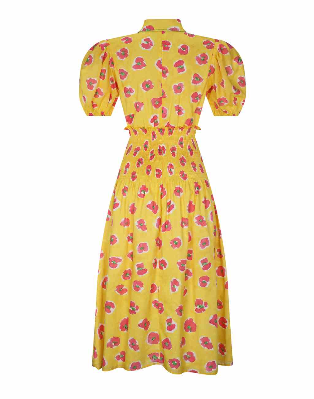 Begonia Print Mote Dress with Puffed Sleeves and Shirred Waist - Visit Nifty De Loreta 