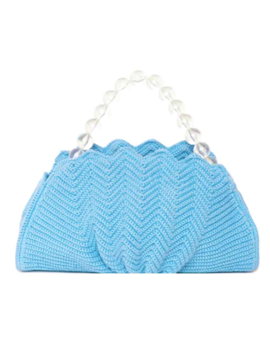 Handmade Crocheted Seashell Clutch | Removable Acrylic Handle - Visit Nifty Soraya Hennessey 