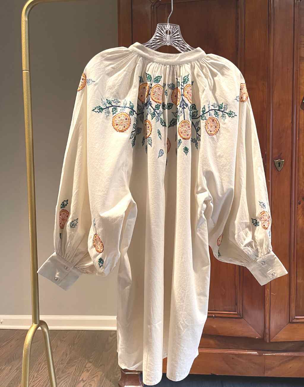 Augustina Dress in Gardenia with Billowed Sleeves - Visit Nifty Carolina K 