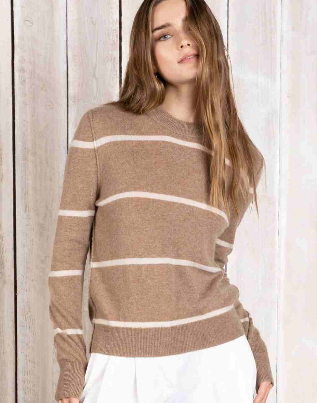 Cashmere Striped Syd Sweater - Visit Nifty ParrishLA 
